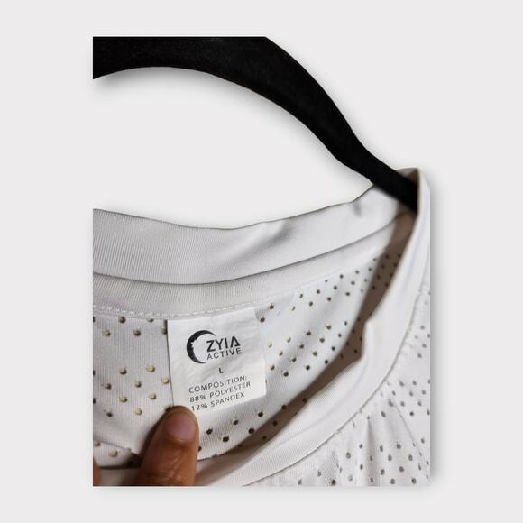 Zyia Active White Mesh Perforated Tank Top Workout Gym Women's Large - Picture 4 of 7